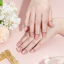 Brass False Nail Rings&nbsp;MRMJ-AR0001-28P