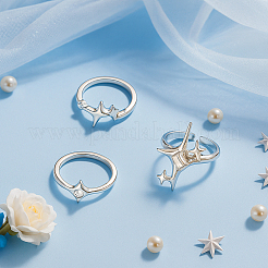 4 Sets 2 Styles Zinc Alloy Finger Rings Set&nbsp;RJEW-GO0001-13
