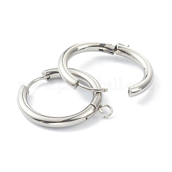 Tarnish Resistant 201 Stainless Steel Huggie Hoop Earring Findings&nbsp;STAS-P283-01K-P