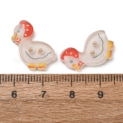 2-Hole Printed Transparent Resin Buttons&nbsp;RE-CBA858C-21
