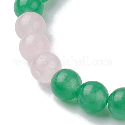 5Pcs 5 Colors Dyed Natural Malaysia Jade Round Beaded Stretch Bracelets Set&nbsp;BJEW-JB10140