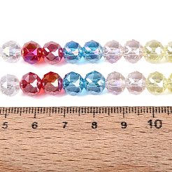 Electroplate Transparent Glass Beads Strands&nbsp;EGLA-Q135-8MM-C04