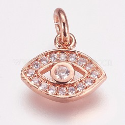 Brass Micro Pave Cubic Zirconia Charms&nbsp;ZIRC-G087-30