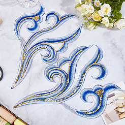 2Pcs Cloud Clothing Computerized Embroidery Cloth Iron on/Sew on Patches&nbsp;DIY-GF0012-97D