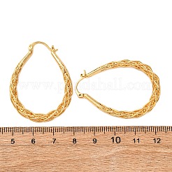 Brass Teardrop Hoop Earrings&nbsp;EJEW-A143-10G