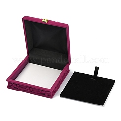 Rose Flower Pattern Velvet Jewelry Set Boxes&nbsp;VBOX-O003-04