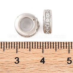 Rack Plating Brass Clear Cubic Zirconia Beads&nbsp;KK-M292-02P-02