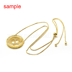 Brass Micro Pave Grade AAA Cubic Zirconia Pendants&nbsp;ZIRC-G090-71G-NR