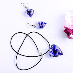 Glass Heart Pendant Necklaces & Dangle Earrings&nbsp;FS-WG555DD-01