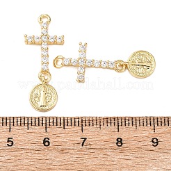 Brass Micro Pave Clear Cubic Zirconia Pendants&nbsp;KK-K408-59G