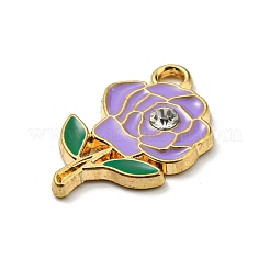 Alloy Enamel with Rhinestone Pendants&nbsp;ENAM-G219-01G