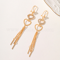 Elegant European Style Brass Heart Tassel Hoop Earrings&nbsp;UN2396
