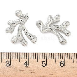 Coral Brass Stud Earrings&nbsp;EJEW-G452-09P
