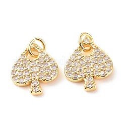 Brass Micro Pave Clear Cubic Zirconia Pendants&nbsp;ZIRC-P094-20G-RS