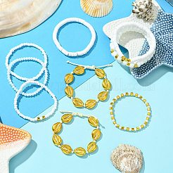10Pcs 10 Styles Handmade Polymer Clay & Glass Seed Beaded Stretch Bracelet Sets&nbsp;BJEW-SW001581