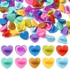 100Pcs 10 Colors Plastic Heart Lapel Pin Backs&nbsp;KY-YW0001-59