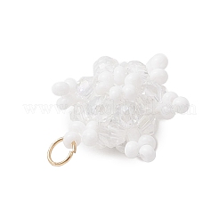 Glass Seed Beaded Snowflake Pendants&nbsp;PALLOY-MZ00815-01