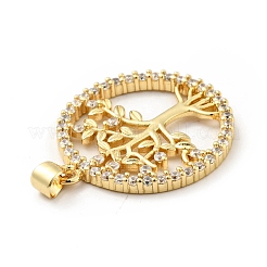 Rack Plating Brass Micro Pave Cubic Zirconia Pendants&nbsp;ZIRC-F129-39G