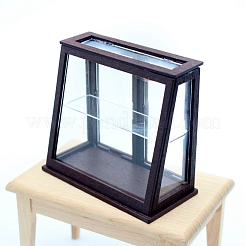 Wood Acrylic Dollhouse Miniature Display Cabinet&nbsp;PW-WG2DCE8-02