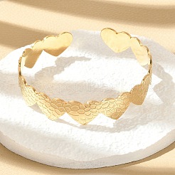 304 Stainless Steel Cuff Bangles for Women&nbsp;BJEW-B120-02G-02
