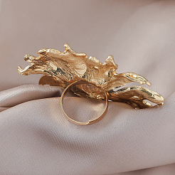 Elegant Alloy Sunflower Ring with Vintage French Irregular Geometric Design&nbsp;ZD8347