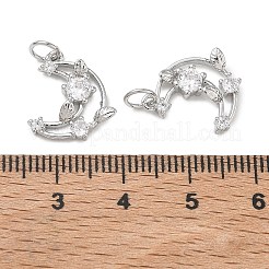 Brass Micro Pave Clear Cubic Zirconia Pendants&nbsp;KK-D289-60P