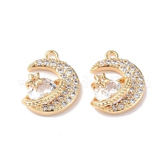 Brass Micro Pave Cubic Zirconia Pendants&nbsp;KK-I702-06G