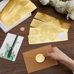 40 Sheets 4 Styles Plastic Self Adhesive Gold Foil Embossed Stickers&nbsp;DIY-CP0010-45