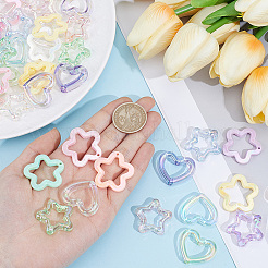 45Pcs 3 Styles Transparent Acrylic Pendants&nbsp;OACR-PA0002-16