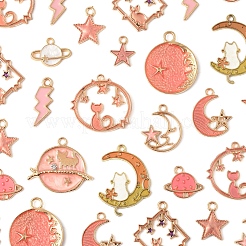 50Pcs 12 Styles Alloy Enamel Pendants&nbsp;ENAM-FS0003-04