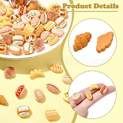 60Pcs 12 Styles Bread Theme Mini Opaque Resin Cabochons&nbsp;MRMJ-CJ0001-DD