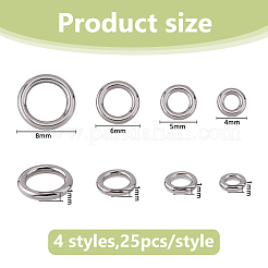 100Pcs 4 Styles 304 Stainless Steel Linking Rings&nbsp;STAS-DC0017-19