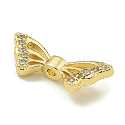 Rack Plating Brass Micro Pave Cubic Zirconia Bead&nbsp;KK-K386-18G