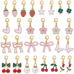 28Pcs 14 Styles Alloy Enamel Pendant Decorations&nbsp;HJEW-BM0001-26