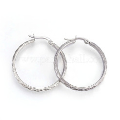Tarnish Resistant 304 Stainless Steel Hoop Earrings&nbsp;EJEW-L215-36P