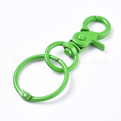 Baking Paint Alloy Swivel Keychain Clasp Findings&nbsp;KEYC-WH0016-40A