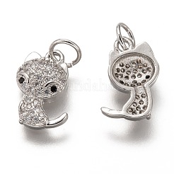 Brass Micro Pave Clear Cubic Zirconia Charms&nbsp;ZIRC-C020-47P