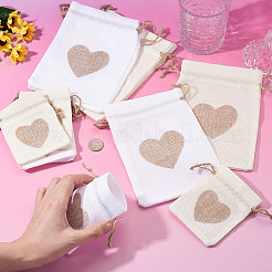 12Pcs 4 Styles Burlap Packing Pouches&nbsp;ABAG-TA0002-15