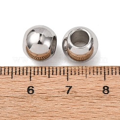 Tarnish Resistant Rondelle 201 Stainless Steel European Beads&nbsp;STAS-N020-03-10mm