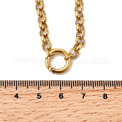 304 Stainless Steel Spring Gate Ring Pendant Rolo Chain Necklaces for Women&nbsp;NJEW-Z091-04G