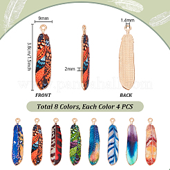 32Pcs 8 Colors Alloy Pendants&nbsp;FIND-PH0020-39