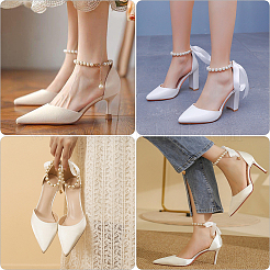 2 Sets 2 Styles Plastic Imitation Pearl Beaded Shoelace Bands&nbsp;FIND-GF0007-06B
