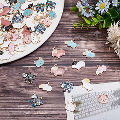 60Pcs 12 Style Alloy Enamel Pendants&nbsp;ENAM-PH0002-77