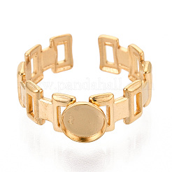 Rectangle 304 Stainless Steel Cuff Ring Components&nbsp;STAS-T066-01G