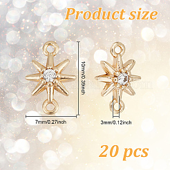 20Pcs Brass Pave Clear Cubic Zirconia Connector Charms&nbsp;KK-GO0001-67
