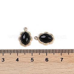 Natural Black Onyx(Dyed & Heated) Oval Charms&nbsp;STAS-I325-144G-01