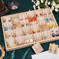 1 Set 24-Slot Wood Necklace Display Organizer Case with Velvet&nbsp;NDIS-SP0001-02