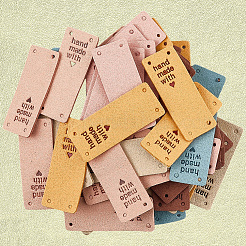 60Pcs 6 Colors Microfiber Leather Labels&nbsp;DIY-CL0002-10
