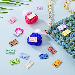 65Pcs 13 Colors Rectangle Hand Made Suede Clothing Label&nbsp;AJEW-TA0002-15