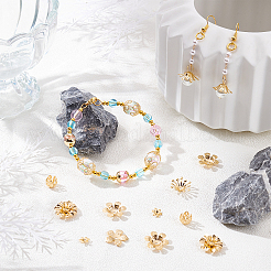 48Pcs 8 Styles Brass Bead Caps&nbsp;KK-PH0003-21G